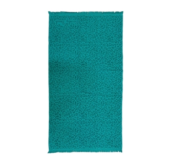 Telo Mare Tinta Unita Pardus Verde Maculato In Micro Spugna 100%Cotone 90x170 cm Beach Towel