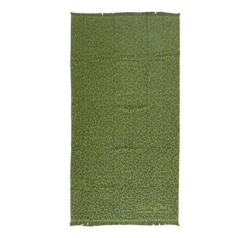 Telo Mare Tinta Unita Pardus Verde Oliva Maculato In Micro Spugna 100%Cotone 90x170 cm Beach Towel