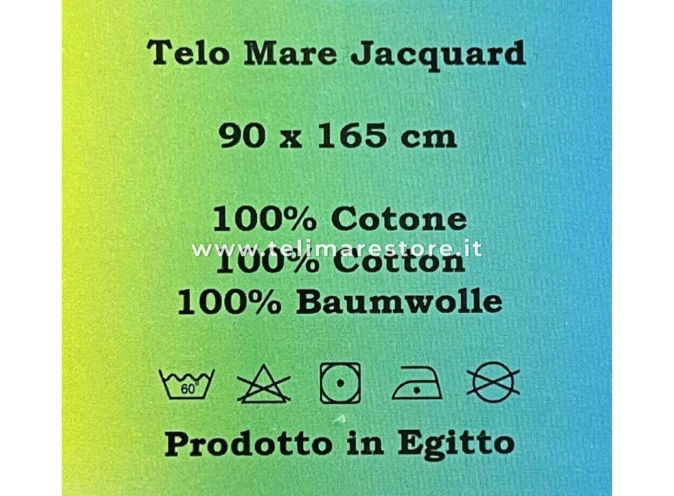 Telo Mare Turtle Italia Azzurro Spugna 100% Cotone Asciugamano Spiaggia 90x165cm Beach Towel