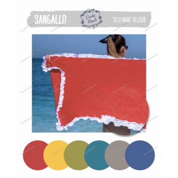 Telo Mare Verde Petrolio Bordo Sangallo