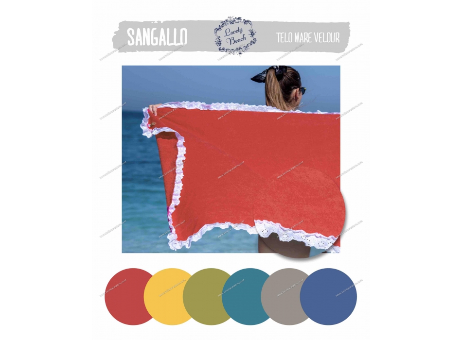 Telo Mare Verde Petrolio Bordo Sangallo