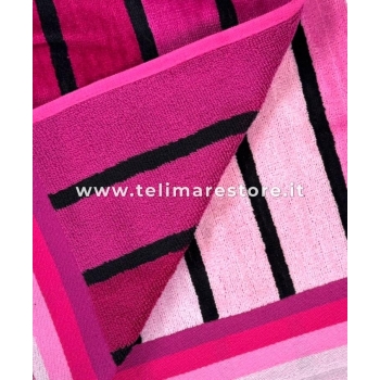 Telo Mare Vertical Degrade' Fucsia 90x160 cm Asciugamano 100% Cotone Beach Towel