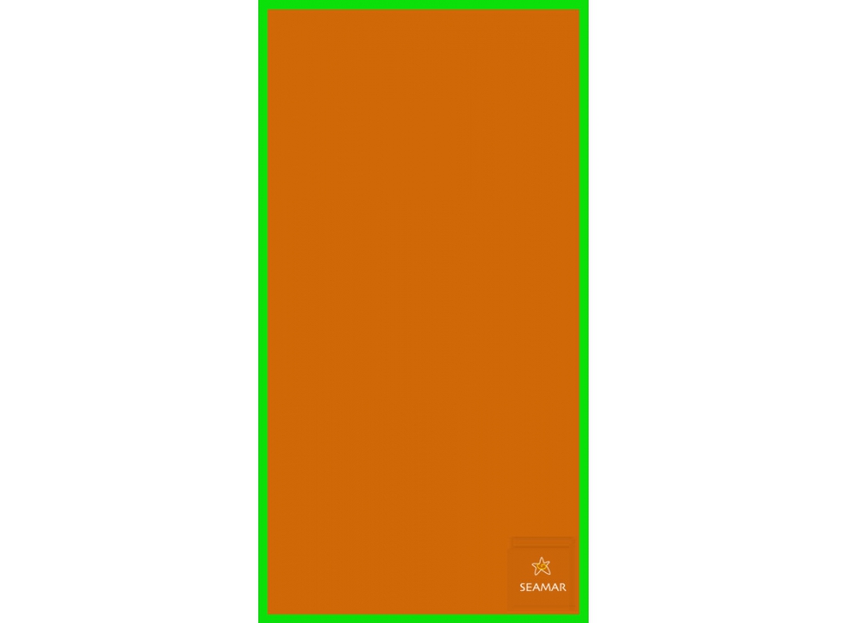 Telo Microfibra Bicolore Arancione con bordo verde e tasca