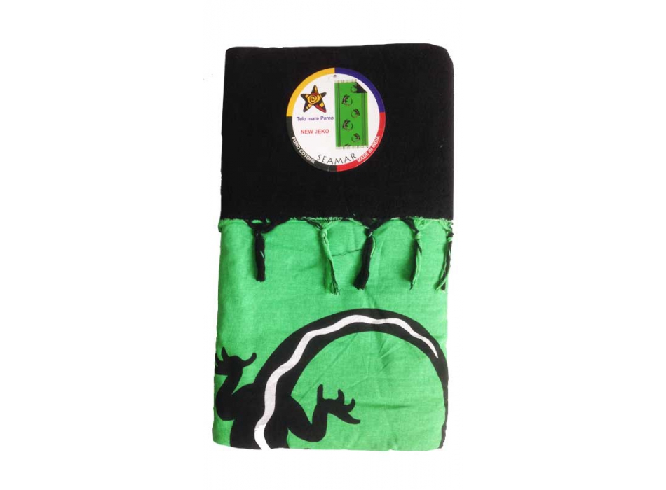 Telo Pareo Geco Verde in cotone e spugna