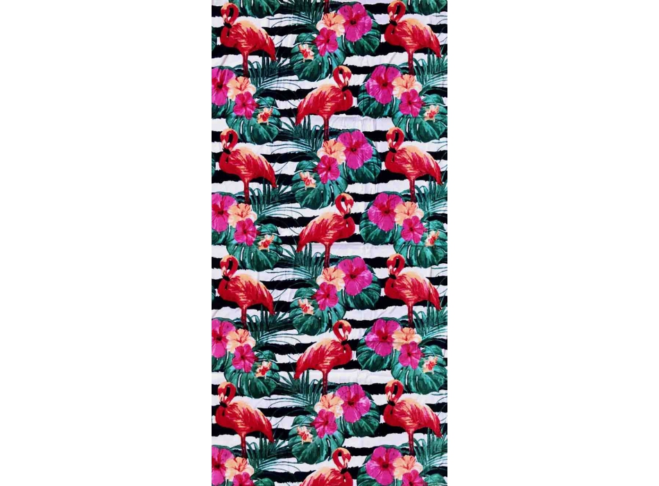 Telo Stampato Fenicotteri Felci