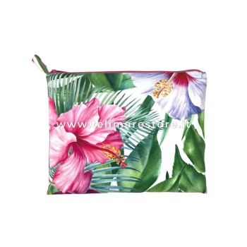 Telo Stampato Fiori Tropicali in Microfibra Con Pochette 90x170cm Telo Mare Asciugamano Spiaggia 