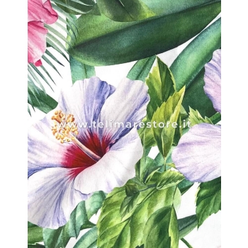 Telo Stampato Fiori Tropicali in Microfibra Con Pochette 90x170cm Telo Mare Asciugamano Spiaggia 