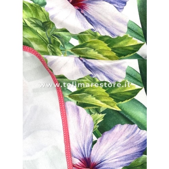 Telo Stampato Fiori Tropicali in Microfibra Con Pochette 90x170cm Telo Mare Asciugamano Spiaggia 