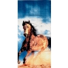 Telo Stampato Horse Asciugamano in Spugna Velour 100% Cotone Telo Mare 80x160cm 
