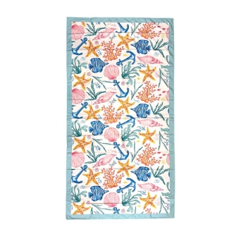 Telo Stampato in Microfibra Summer Marinaro 90x170cm Asciugamano Spiaggia e Piscina 100%Poliestere