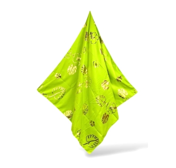 Telo Stampato in Microfibra Verde Foglie Lurex 90x170cm Asciugamano Spiaggia Piscina 100%Poliestere