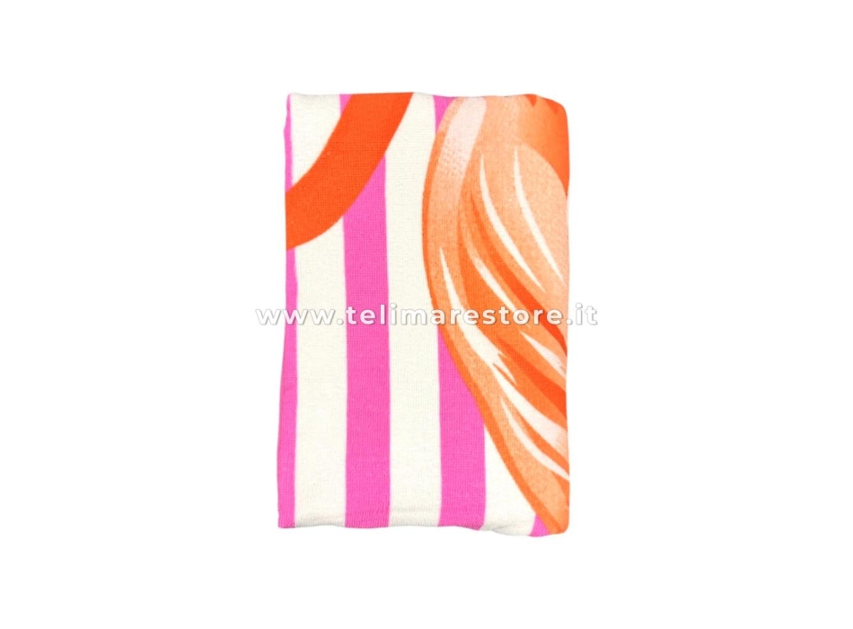 Telo Stampato Rigato Fenicottero Asciugamano 100% Poliestere Telo Mare 100x180cm 