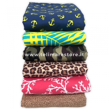 Telo Stampato SunJam Mimetico Verde in Microfibra 90x170cm 100% Poliestere