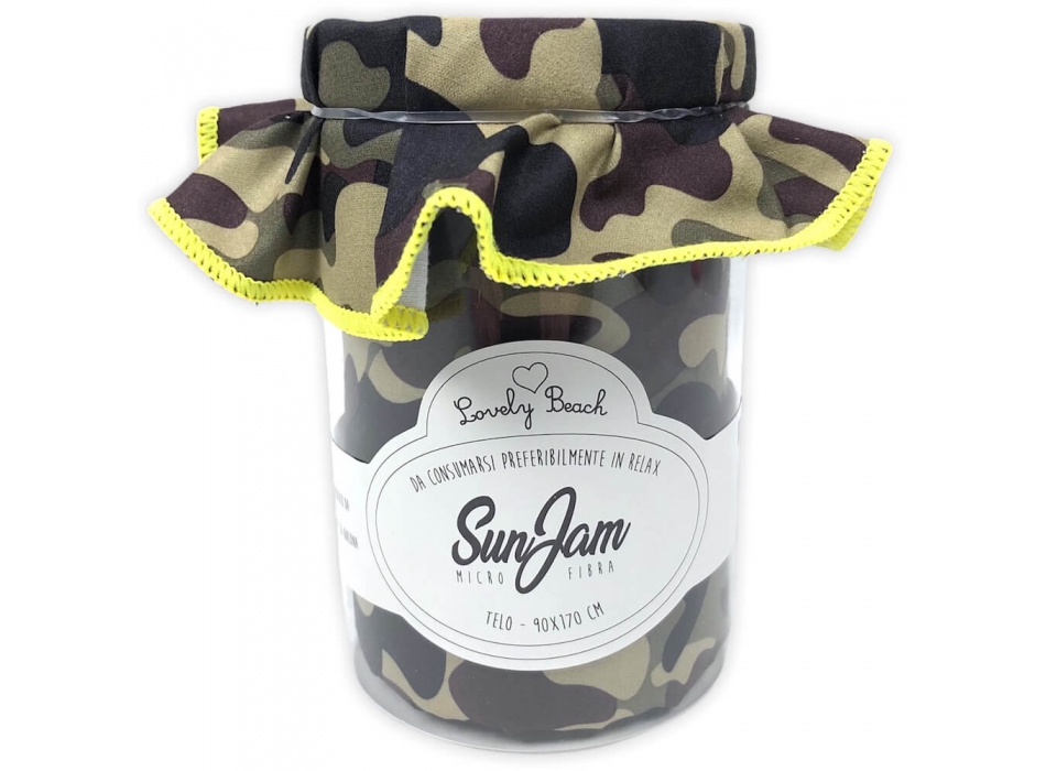 Telo Stampato SunJam Mimetico Verde in Microfibra 90x170cm 100% Poliestere